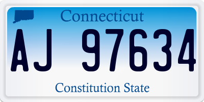 CT license plate AJ97634