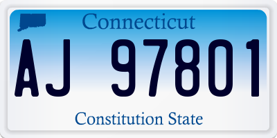 CT license plate AJ97801