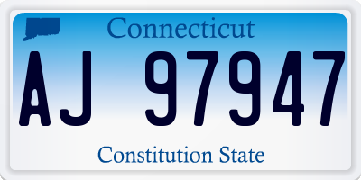 CT license plate AJ97947
