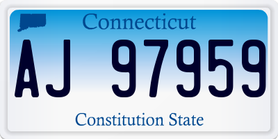 CT license plate AJ97959