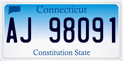 CT license plate AJ98091