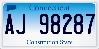 CT license plate AJ98287
