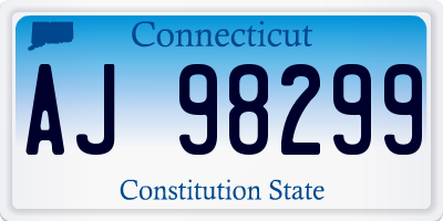 CT license plate AJ98299