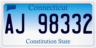 CT license plate AJ98332