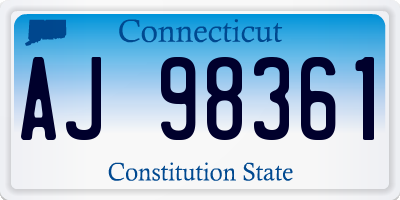 CT license plate AJ98361