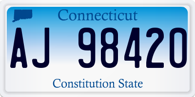 CT license plate AJ98420