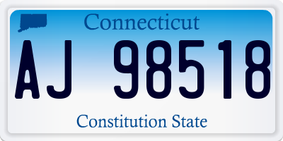 CT license plate AJ98518