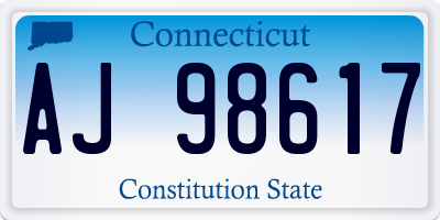 CT license plate AJ98617