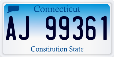 CT license plate AJ99361
