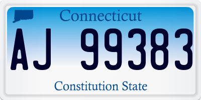 CT license plate AJ99383