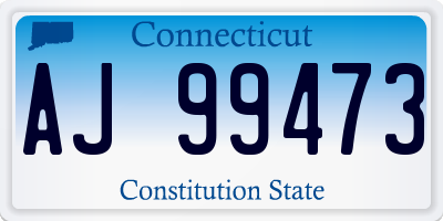 CT license plate AJ99473