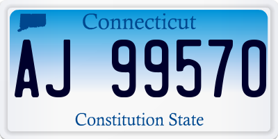 CT license plate AJ99570