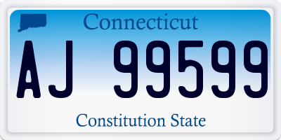 CT license plate AJ99599