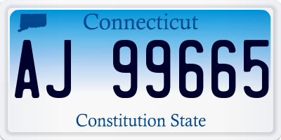 CT license plate AJ99665