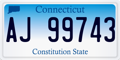 CT license plate AJ99743