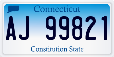 CT license plate AJ99821