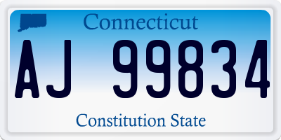 CT license plate AJ99834