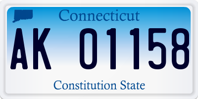 CT license plate AK01158
