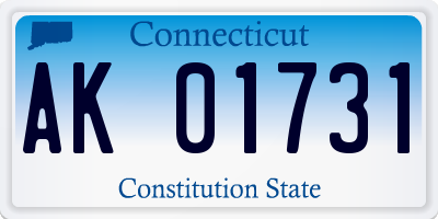 CT license plate AK01731