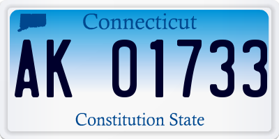 CT license plate AK01733