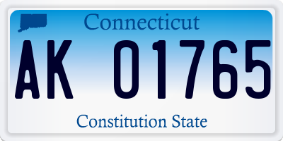 CT license plate AK01765
