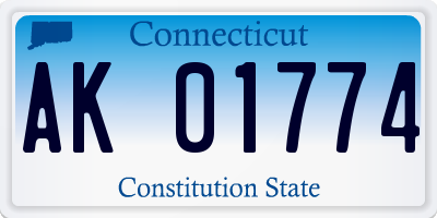 CT license plate AK01774