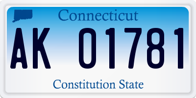 CT license plate AK01781