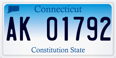 CT license plate AK01792