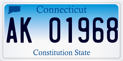 CT license plate AK01968