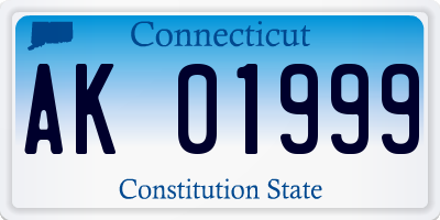 CT license plate AK01999