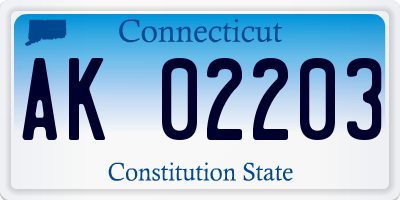 CT license plate AK02203