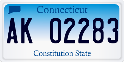 CT license plate AK02283