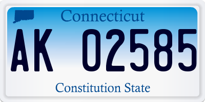 CT license plate AK02585