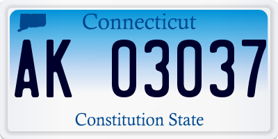 CT license plate AK03037