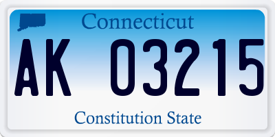 CT license plate AK03215