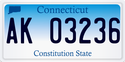 CT license plate AK03236