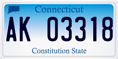 CT license plate AK03318