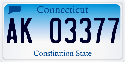 CT license plate AK03377