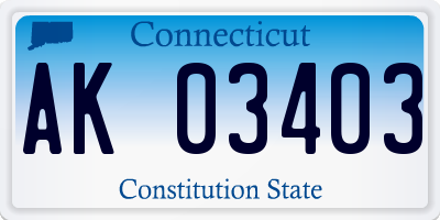 CT license plate AK03403
