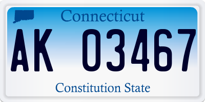 CT license plate AK03467