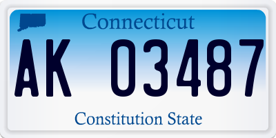 CT license plate AK03487