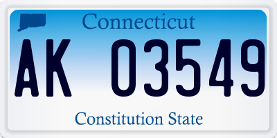 CT license plate AK03549