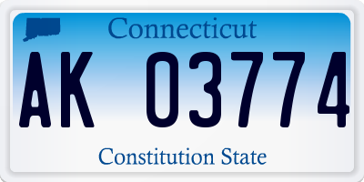 CT license plate AK03774