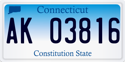 CT license plate AK03816