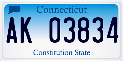 CT license plate AK03834