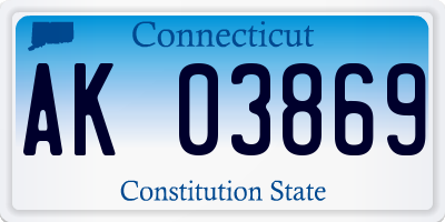 CT license plate AK03869
