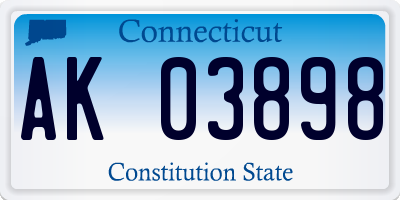 CT license plate AK03898