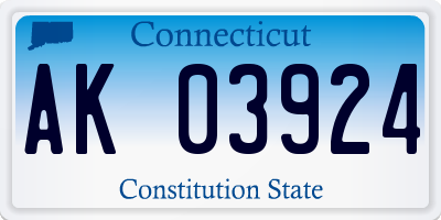 CT license plate AK03924