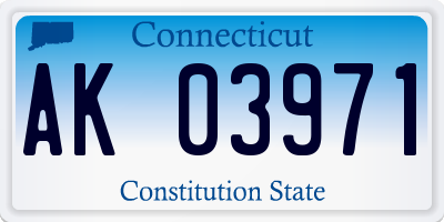 CT license plate AK03971