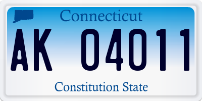 CT license plate AK04011